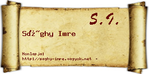 Sághy Imre névjegykártya